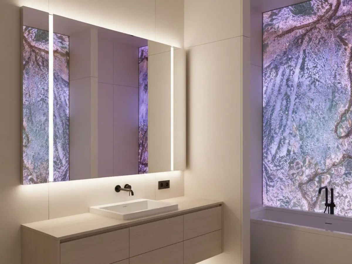 Modern illuminated bathroom